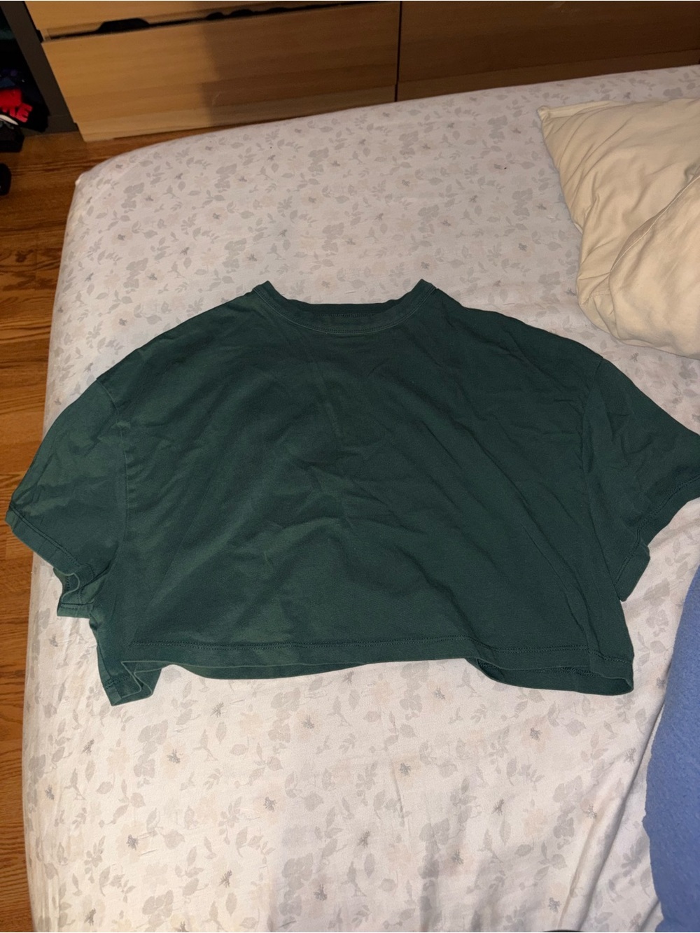 ASOS Cropped Crewneck Top in Teal Green